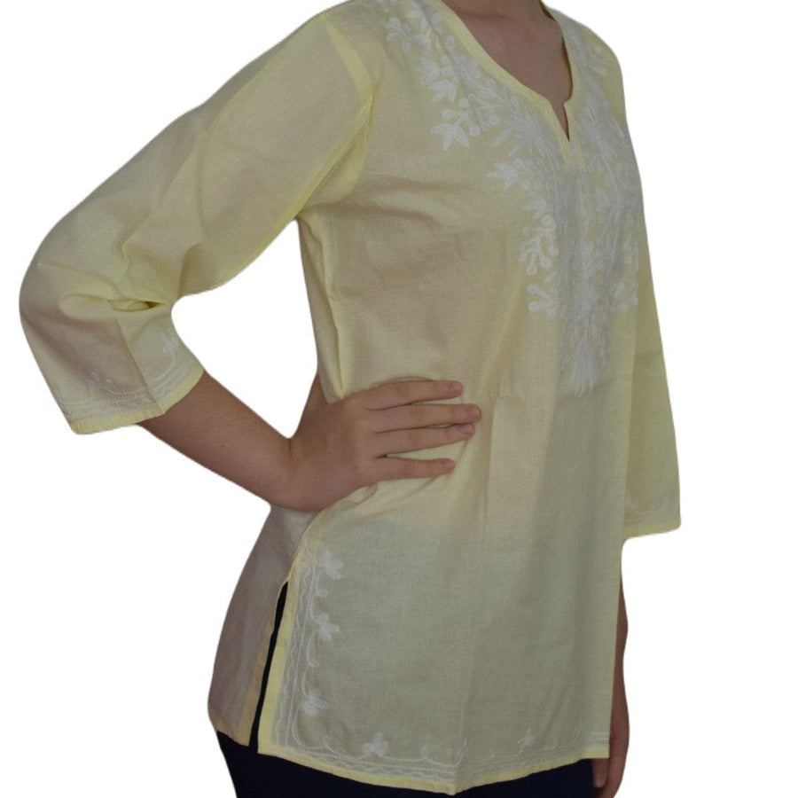 Bluza/Tunica din bumbac cu Broderie Kashmiri -> Cod: KASHMIRI012 - Bluza tunica cu broderie Kashmiri