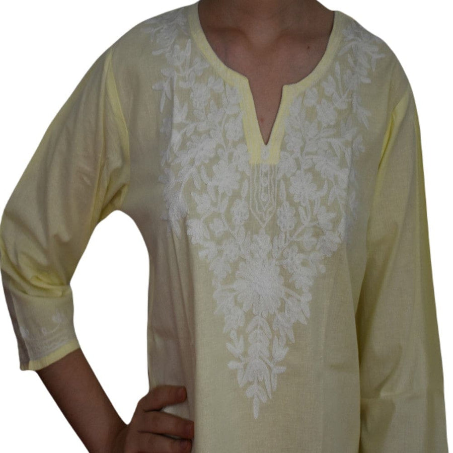 Bluza/Tunica din bumbac cu Broderie Kashmiri -> Cod: KASHMIRI019 - Bluza tunica cu broderie Kashmiri