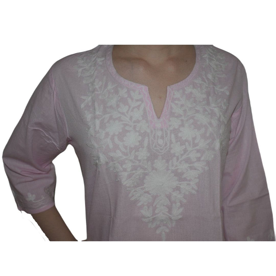 Bluza/Tunica din bumbac cu Broderie Kashmiri -> Cod: KASHMIRI03 - Bluza tunica cu broderie Kashmiri