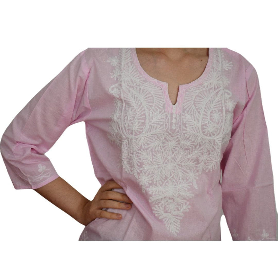 Bluza/Tunica din bumbac cu Broderie Kashmiri -> Cod: KASHMIRI035 - Bluza tunica cu broderie Kashmiri