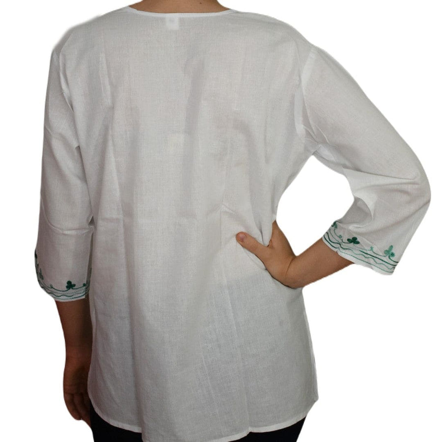 Bluza/Tunica din bumbac cu Broderie Kashmiri -> Cod: KASHMIRI038 - Bluza tunica cu broderie Kashmiri