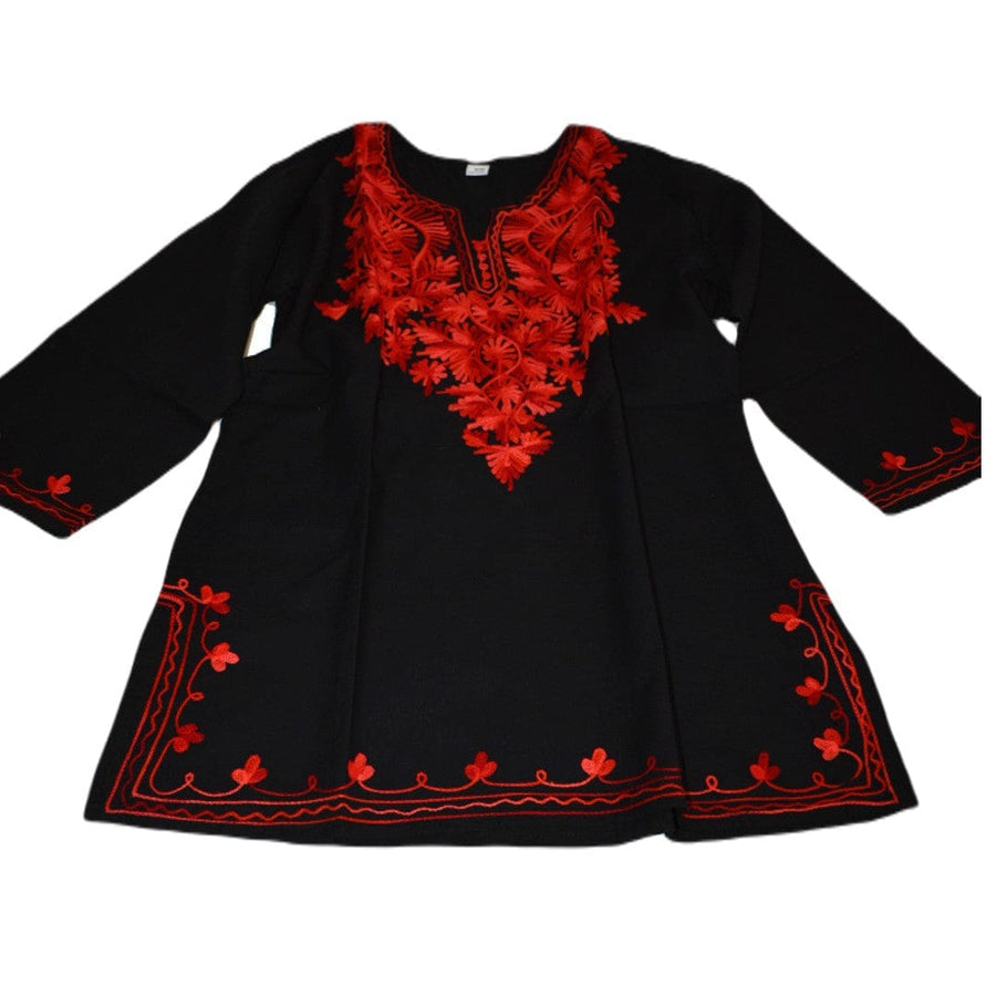 Bluza/Tunica din bumbac cu Broderie Kashmiri -> Cod: KASHMIRI1 - Bluza tunica cu broderie Kashmiri