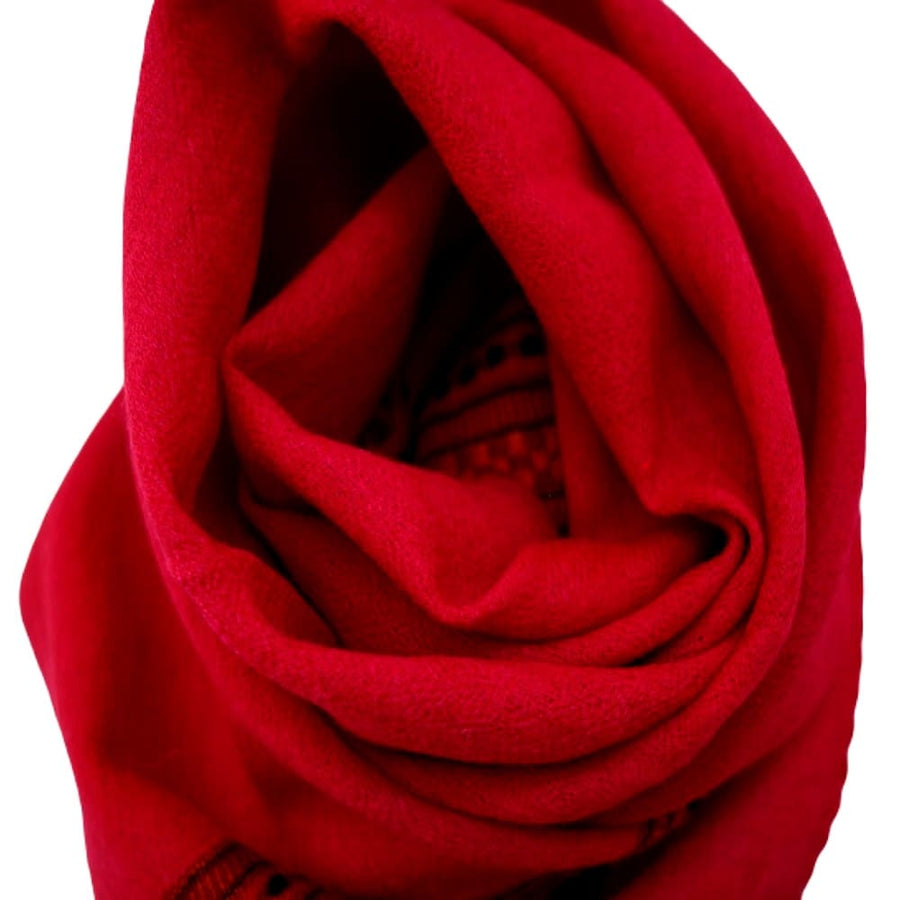 Esarfa-Fular Unisex din Lana de Yak & Merino - Poppy Red (Cod -> FM) - Esarfa Fular din lana de Yak & Merino