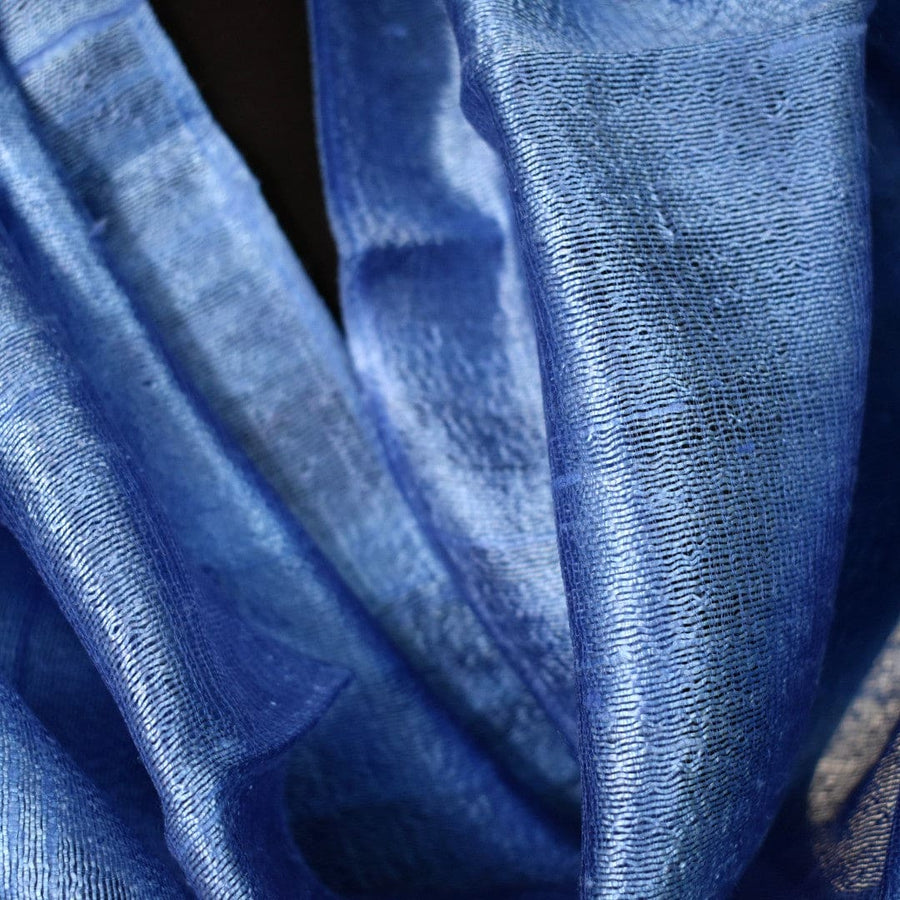 Esarfa-Sal din Matase Naturala Dupioni Raw Silk - Blue Ciel -> Cod: DupionSilk8 - esarfa sal din matase naturala dupioni raw silk