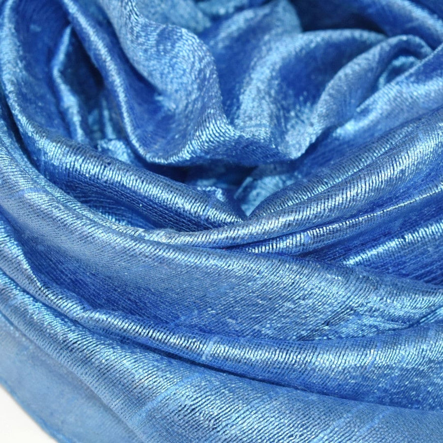 Esarfa-Sal din Matase Naturala Dupioni Raw Silk - Blue Ciel -> Cod: DupionSilk8 - esarfa sal din matase naturala dupioni raw silk