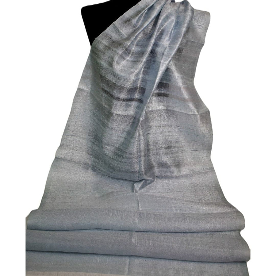 Esarfa-Sal din Matase Naturala Dupioni Raw Silk - Blue Gray -> Cod: DupionSilk7 - esarfa sal din matase naturala dupioni raw silk