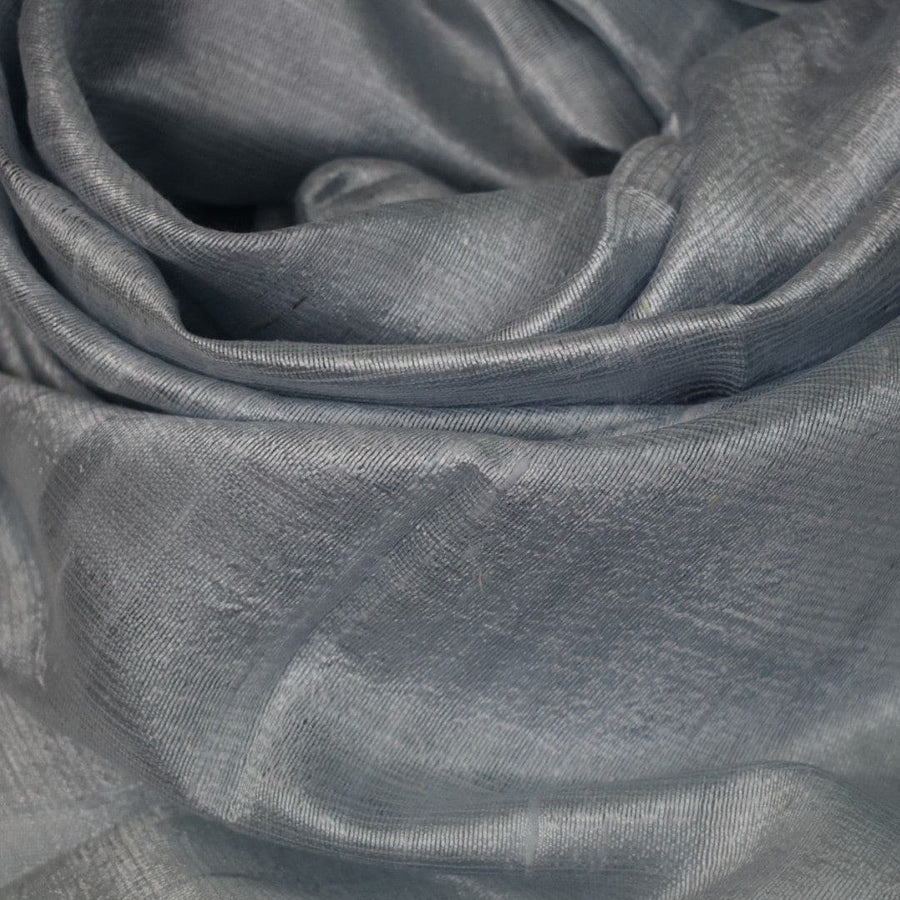 Esarfa-Sal din Matase Naturala Dupioni Raw Silk - Blue Gray -> Cod: DupionSilk7 - esarfa sal din matase naturala dupioni raw silk