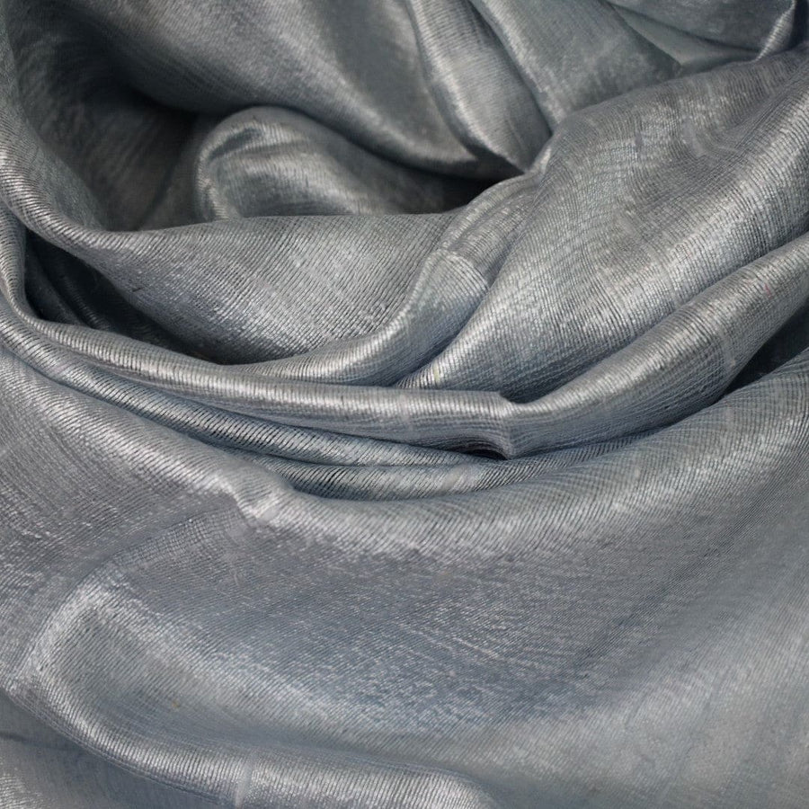 Esarfa-Sal din Matase Naturala Dupioni Raw Silk - Blue Gray -> Cod: DupionSilk7 - esarfa sal din matase naturala dupioni raw silk