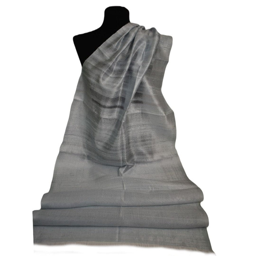 Esarfa-Sal din Matase Naturala Dupioni Raw Silk - Blue Gray -> Cod: DupionSilk7 - esarfa sal din matase naturala dupioni raw silk