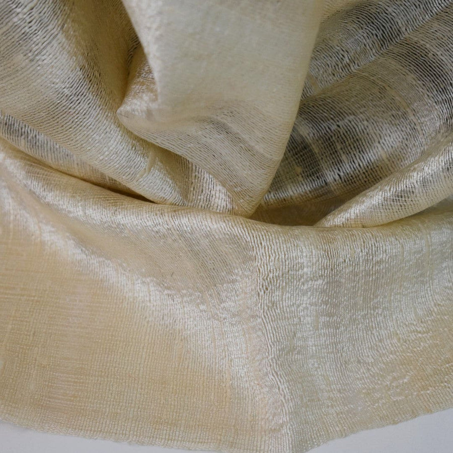 Esarfa-Sal din Matase Naturala Dupioni Raw Silk - Ivory Beige-> Cod: DupionSilk3 - esarfa sal din matase naturala dupioni raw silk