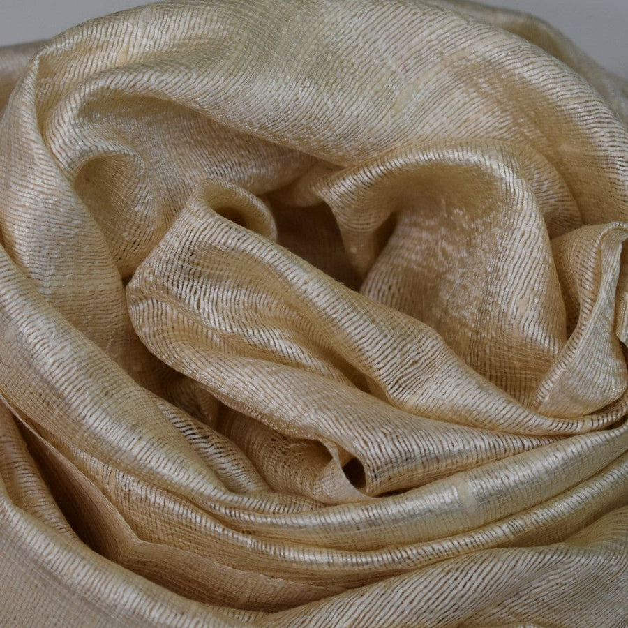 Esarfa-Sal din Matase Naturala Dupioni Raw Silk - Ivory Beige-> Cod: DupionSilk3 - esarfa sal din matase naturala dupioni raw silk