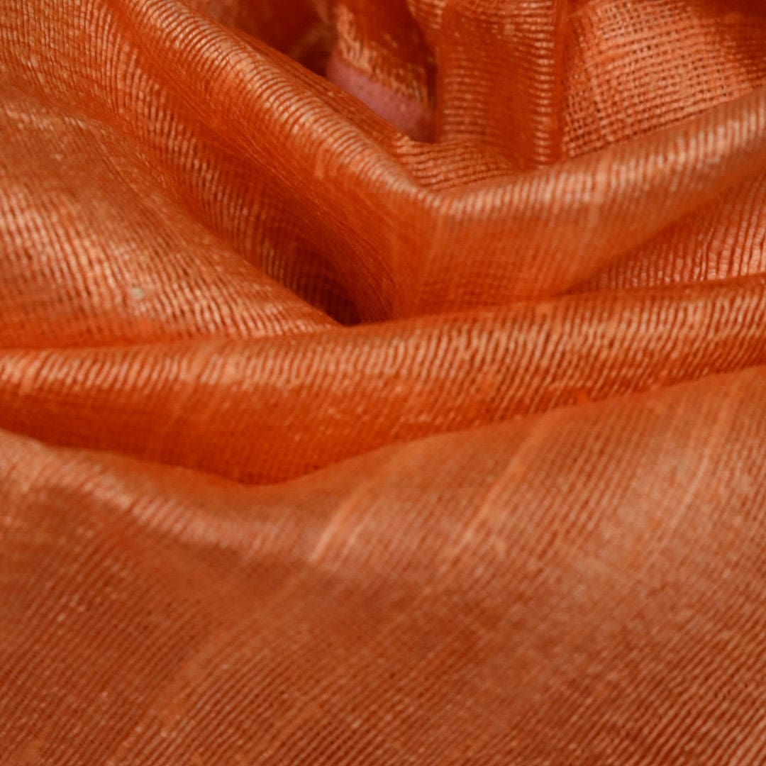 Esarfa-Sal din Matase Naturala Dupioni Raw Silk - Orange Safron -> Cod: Dupioni8 - esarfa sal din matase naturala dupioni raw silk