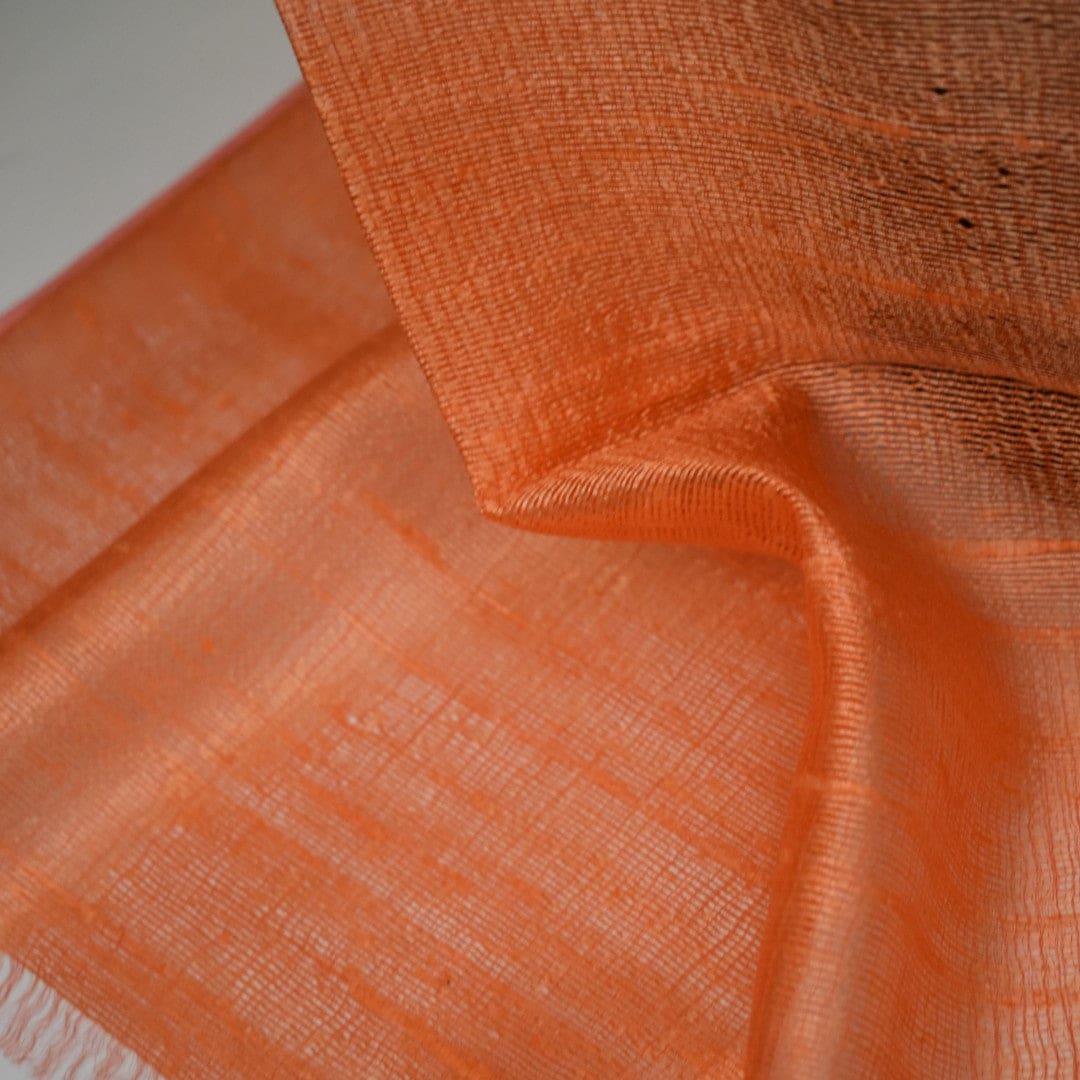 Esarfa-Sal din Matase Naturala Dupioni Raw Silk - Orange Safron -> Cod: Dupioni8 - esarfa sal din matase naturala dupioni raw silk