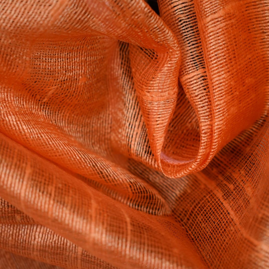 Esarfa-Sal din Matase Naturala Dupioni Raw Silk - Orange Safron -> Cod: Dupioni8 - esarfa sal din matase naturala dupioni raw silk