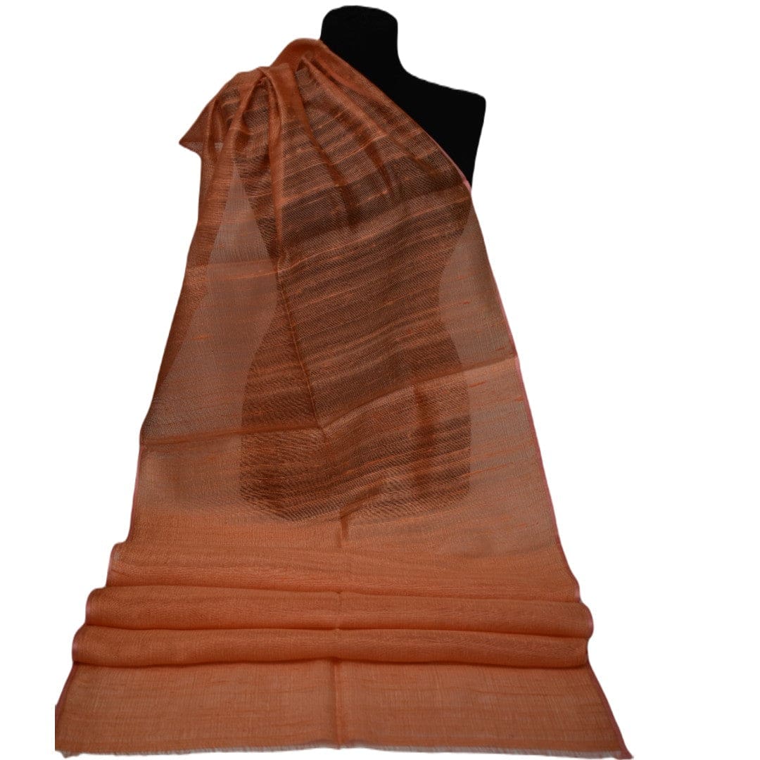 Esarfa-Sal din Matase Naturala Dupioni Raw Silk - Orange Safron -> Cod: Dupioni8 - esarfa sal din matase naturala dupioni raw silk