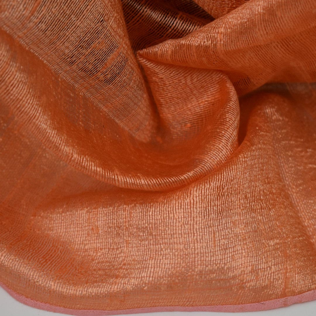 Esarfa-Sal din Matase Naturala Dupioni Raw Silk - Orange Safron -> Cod: Dupioni8 - esarfa sal din matase naturala dupioni raw silk