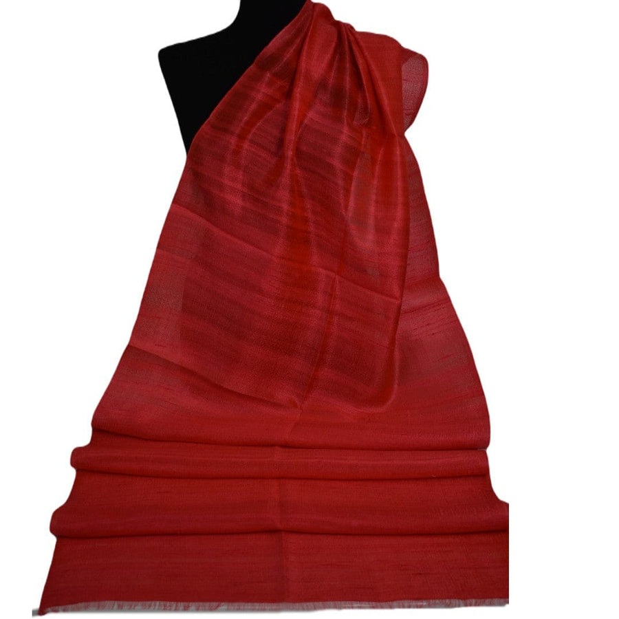 Esarfa-Sal din Matase Naturala Dupioni Raw Silk - Poppy Red -> Cod: DupionSilk4 - esarfa sal din matase naturala dupioni raw silk