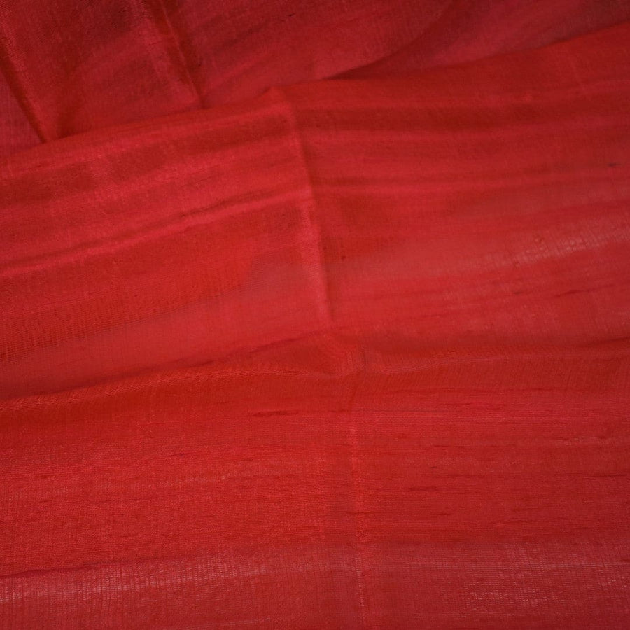 Esarfa-Sal din Matase Naturala Dupioni Raw Silk - Poppy Red -> Cod: DupionSilk4 - esarfa sal din matase naturala dupioni raw silk