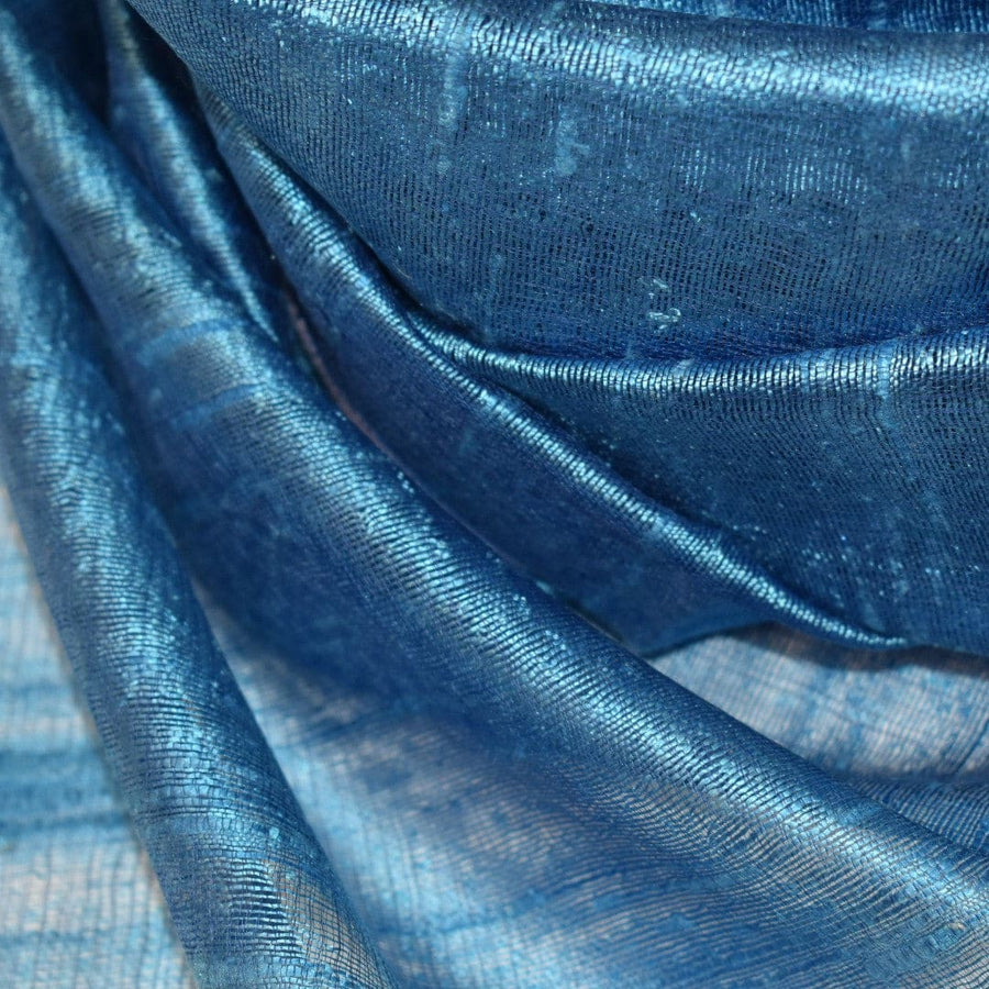 Esarfa-Sal din Matase Naturala Dupioni Raw Silk - Prussian Blue -> Cod: Dupion9 - esarfa sal din matase naturala dupioni raw silk