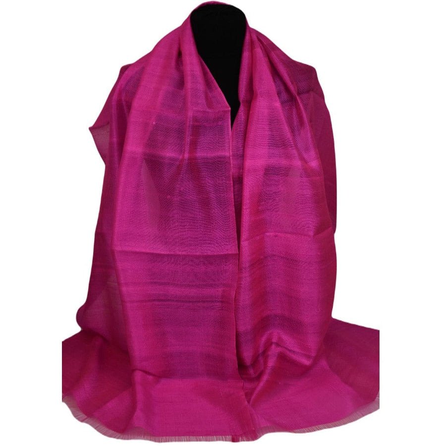 Esarfa-Sal din Matase Naturala Dupioni Raw Silk -Roze Magenta -> Cod: DupionSilk2 - esarfa sal din matase naturala dupioni raw silk