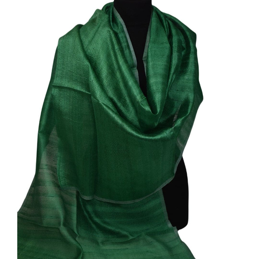 Esarfa-Sal din Matase Naturala Dupioni Raw Silk - Verde Smarald -> Cod:Dupion46 - esarfa sal din matase naturala dupioni raw silk