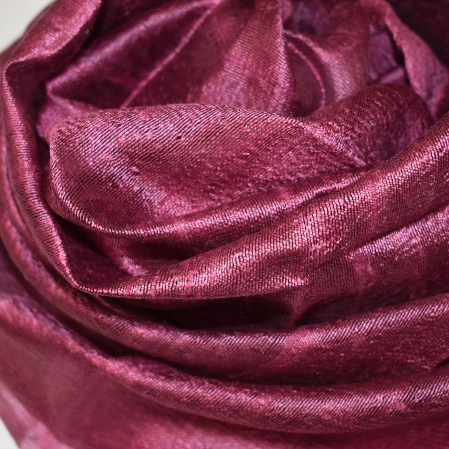 Esarfa-Sal din Matase Naturala Dupioni Raw Silk - Wine Magenta Shade -> Cod:Dupion1 - esarfa sal din matase naturala dupioni raw silk