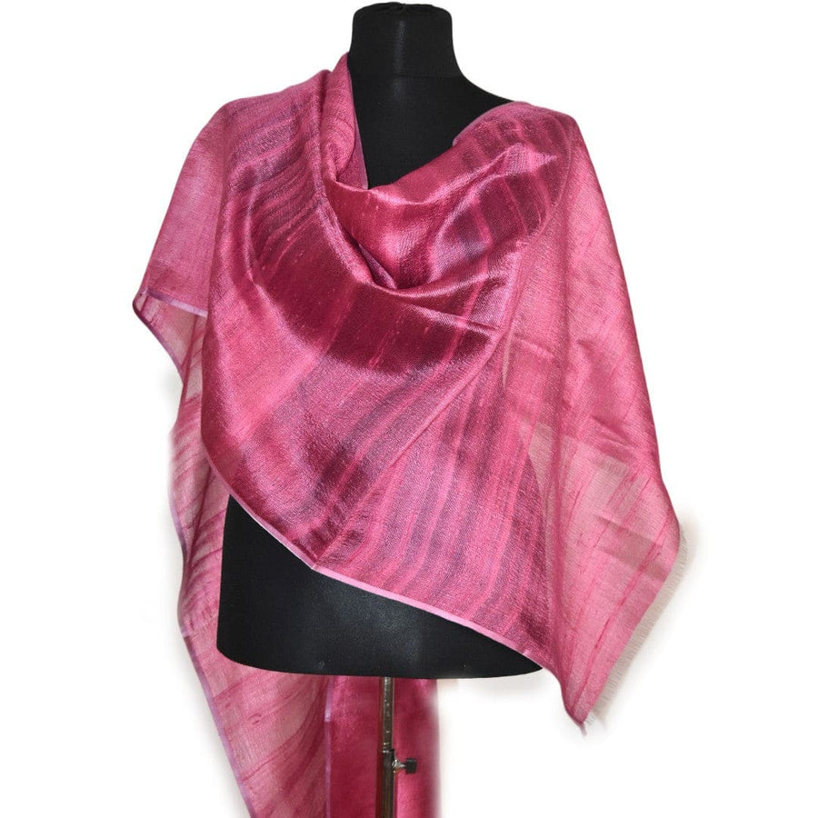 Esarfa-Sal din Matase Naturala Dupioni Raw Silk - Wine Magenta Shade -> Cod:Dupion6 - esarfa sal din matase naturala dupioni raw silk