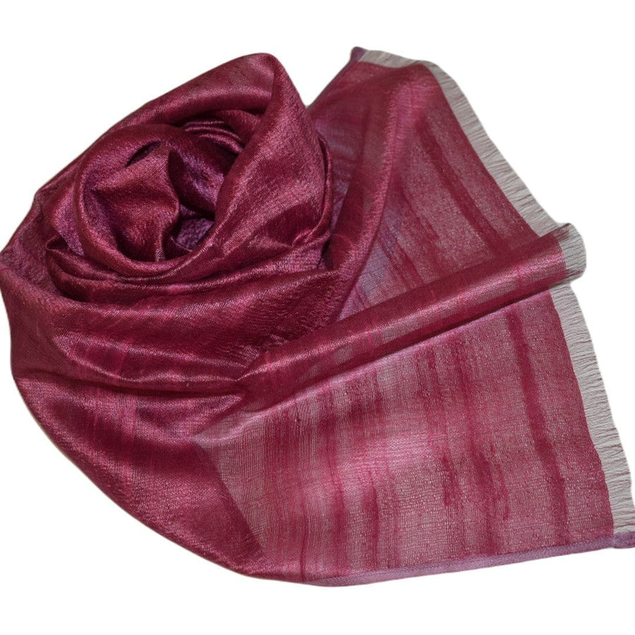 Esarfa-Sal din Matase Naturala Dupioni Raw Silk - Wine Magenta Shade -> Cod:Dupion6 - esarfa sal din matase naturala dupioni raw silk