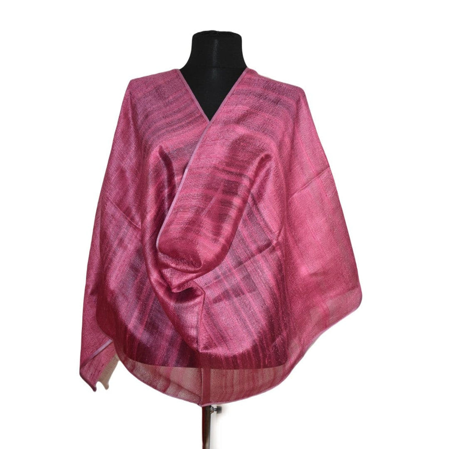 Esarfa-Sal din Matase Naturala Dupioni Raw Silk - Wine Magenta Shade -> Cod:Dupion6 - esarfa sal din matase naturala dupioni raw silk