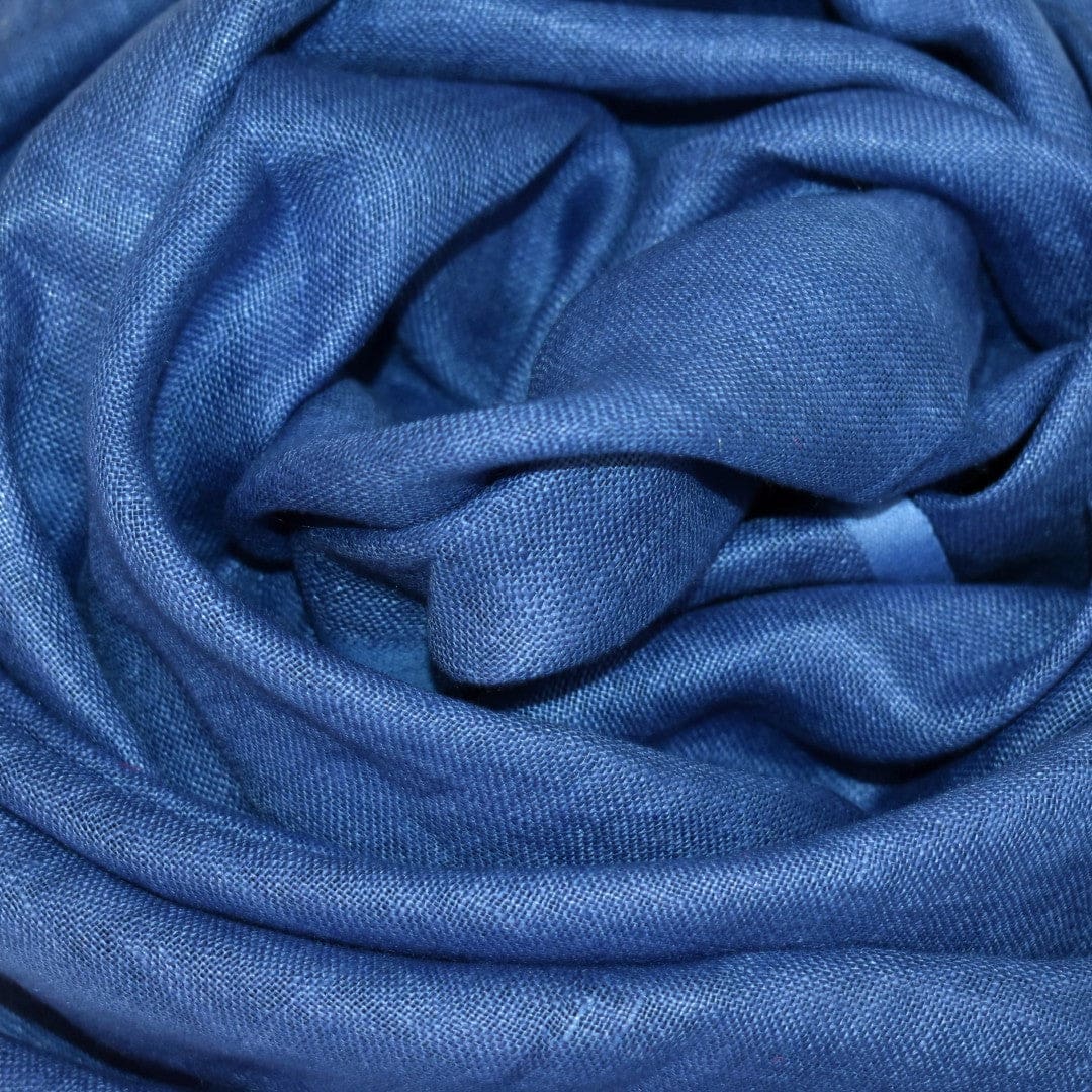 Esarfa-Sal tesuta manual din 100% IN (Linen 100% ) - Albastru Indigo -> Cod: Linen11 - esarfa din Linen (in)