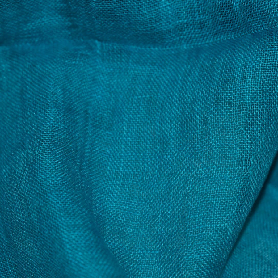 Esarfa-Sal tesuta manual din 100% IN (Linen 100% ) - Blue Turquoise -> Cod: Linen14 - esarfa din Linen (in)