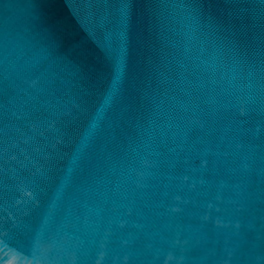 Esarfa-Sal tesuta manual din 100% IN (Linen 100% ) - Blue Turquoise -> Cod: Linen14 - esarfa din Linen (in)