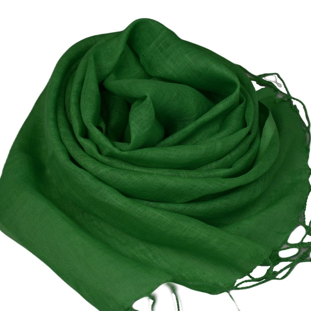 Esarfa-Sal tesuta manual din 100% IN (Linen 100% ) -Forest Green -> Cod: Linen4 - esarfa din Linen (in)