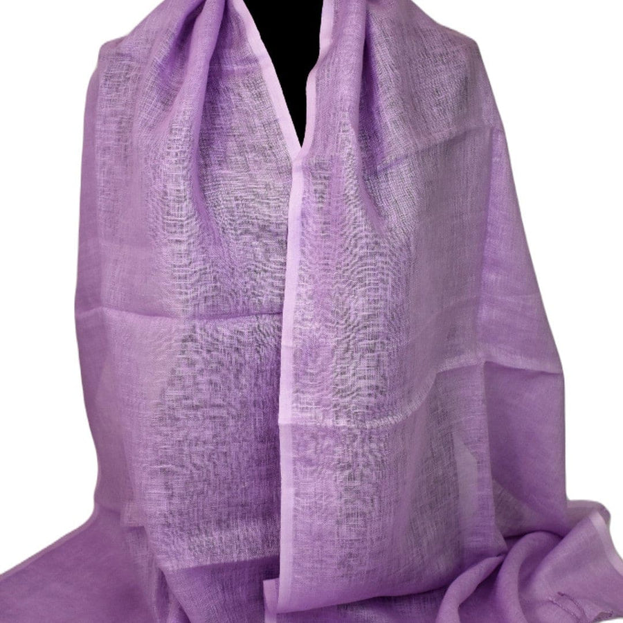 Esarfa-Sal tesuta manual din 100% IN (Linen 100% ) - Mov Lilac cu franjuri -> Cod: Linen7 - esarfa din Linen (in)