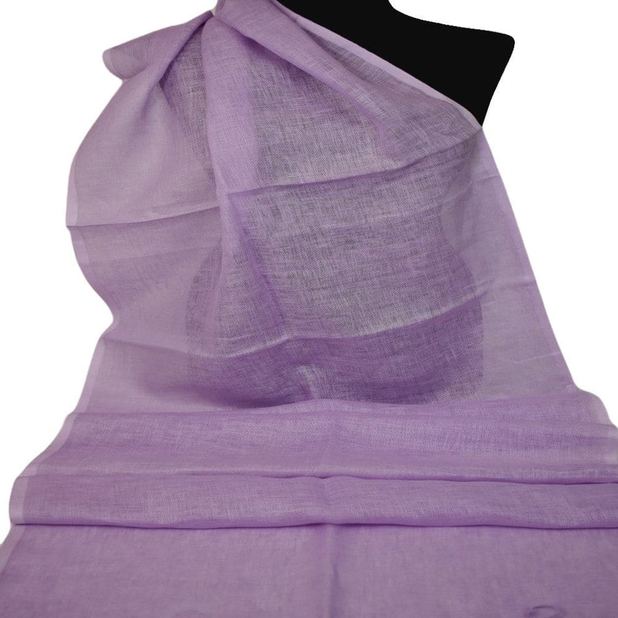 Esarfa-Sal tesuta manual din 100% IN (Linen 100% ) - Mov Lilac cu franjuri -> Cod: Linen7 - esarfa din Linen (in)