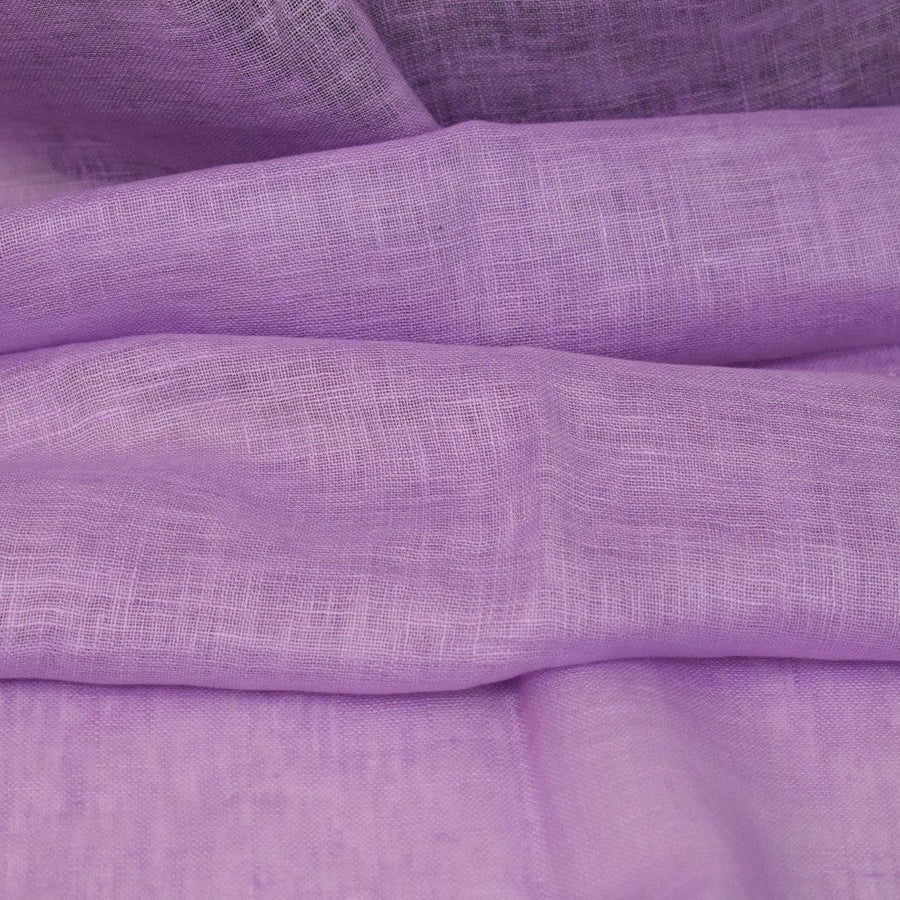 Esarfa-Sal tesuta manual din 100% IN (Linen 100% ) - Mov Lilac cu franjuri -> Cod: Linen7 - esarfa din Linen (in)