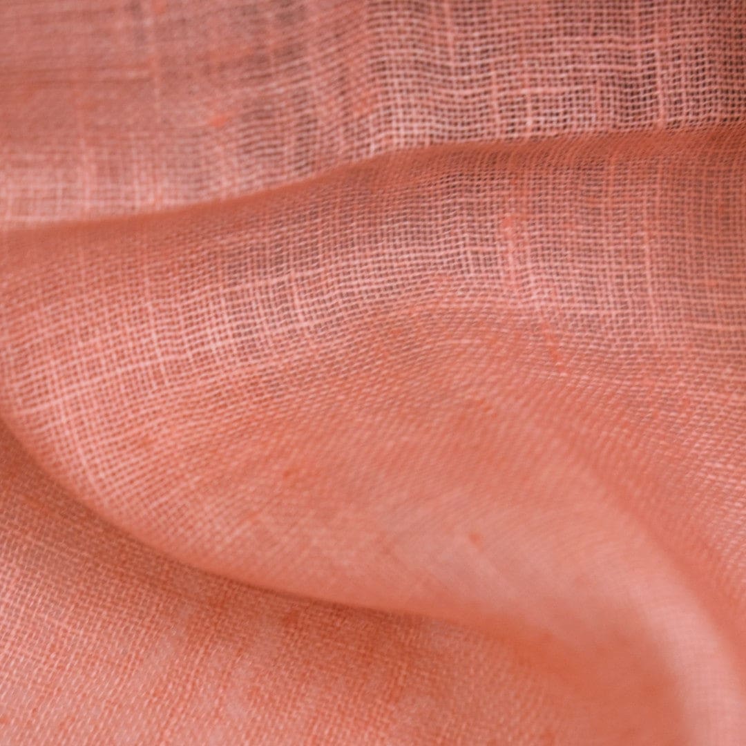 Esarfa-Sal tesuta manual din 100% IN (Linen 100% ) - Peach Salmon -> Cod: Linen21 - esarfa din Linen (in)