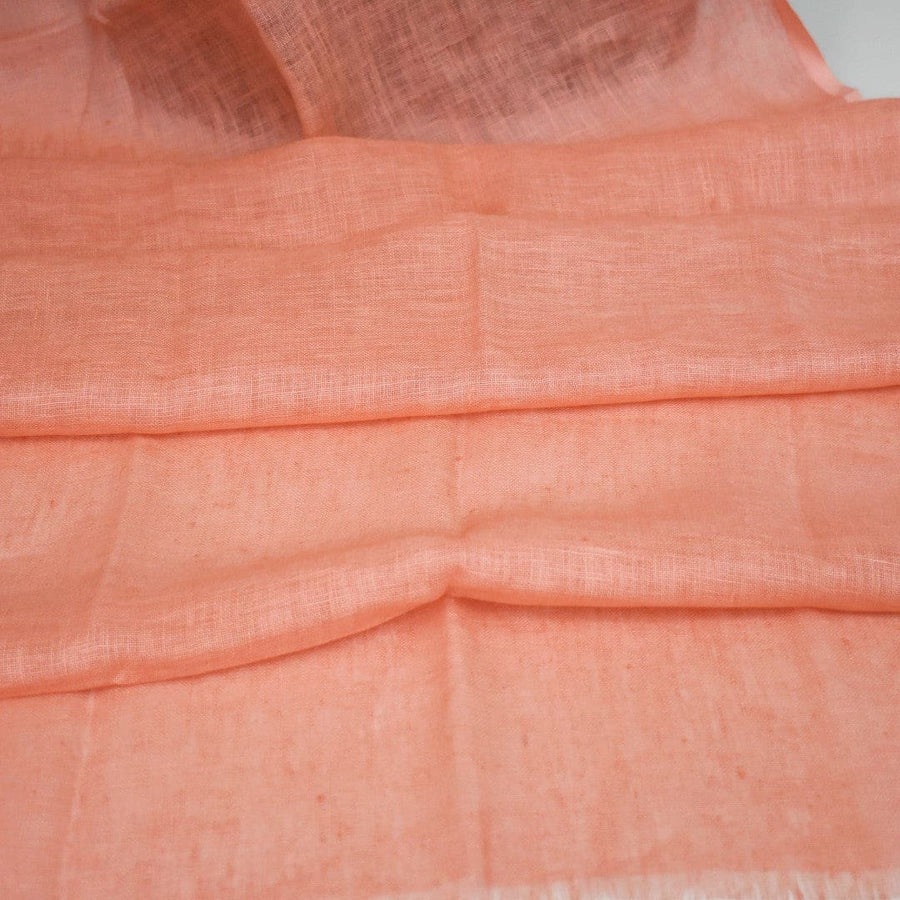 Esarfa-Sal tesuta manual din 100% IN (Linen 100% ) - Peach Salmon -> Cod: Linen21 - esarfa din Linen (in)