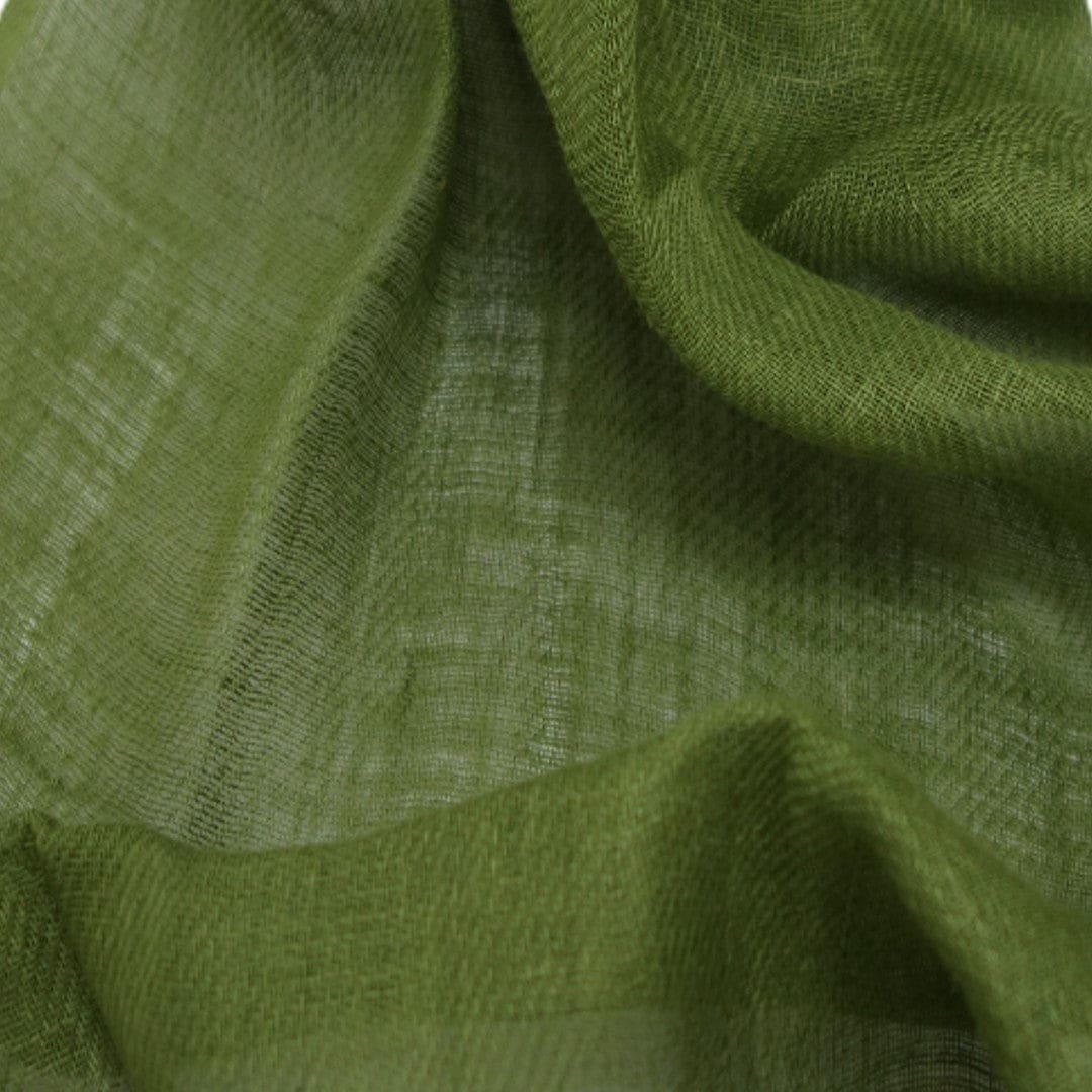 Esarfa-Sal tesuta manual din 100% IN (Linen 100%) - Leek Green ->LIN5 - esarfa din Linen (in)