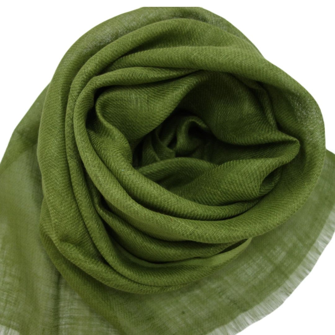 Esarfa-Sal tesuta manual din 100% IN (Linen 100%) - Leek Green ->LIN5 - esarfa din Linen (in)