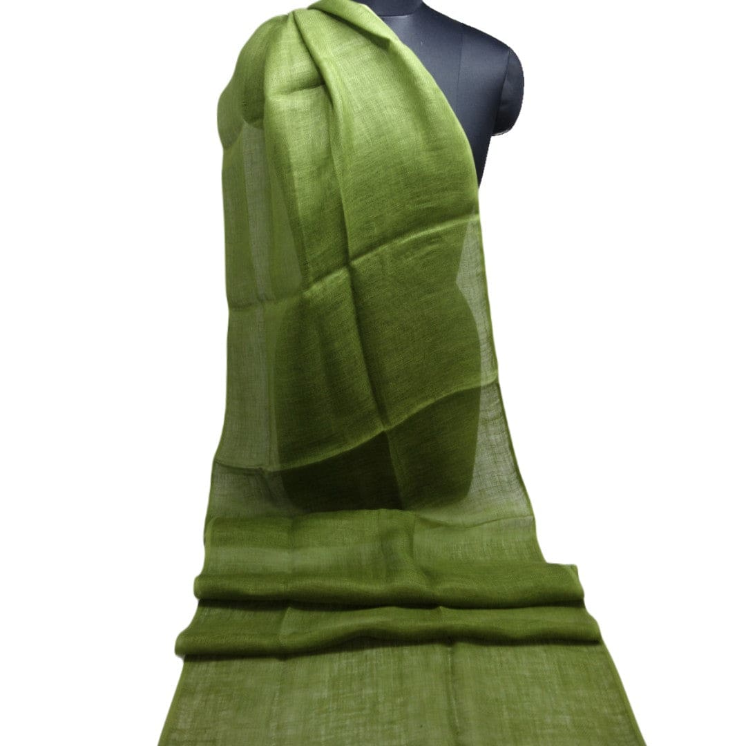 Esarfa-Sal tesuta manual din 100% IN (Linen 100%) - Leek Green ->LIN5 - esarfa din Linen (in)