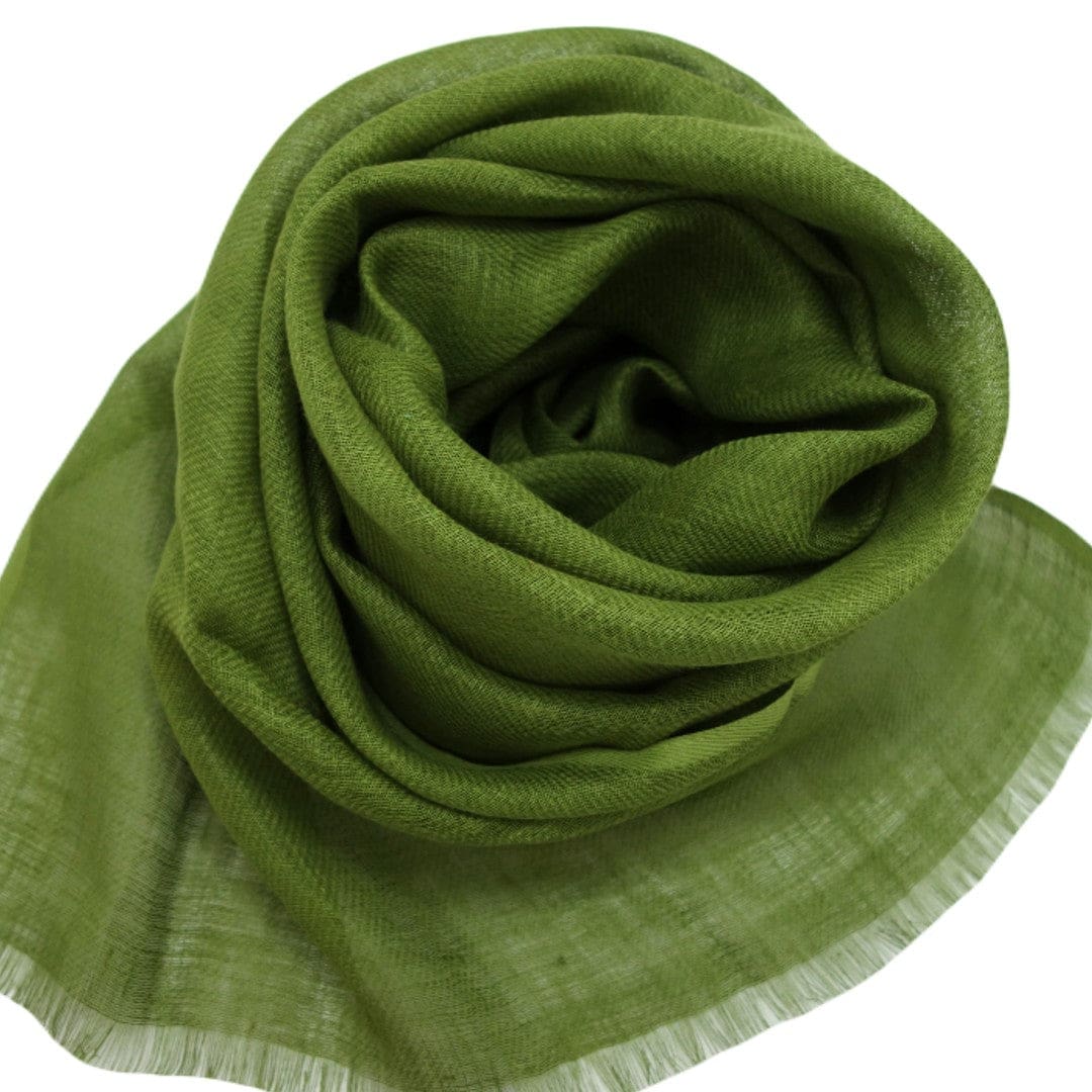 Esarfa-Sal tesuta manual din 100% IN (Linen 100%) - Leek Green ->LIN5 - esarfa din Linen (in)