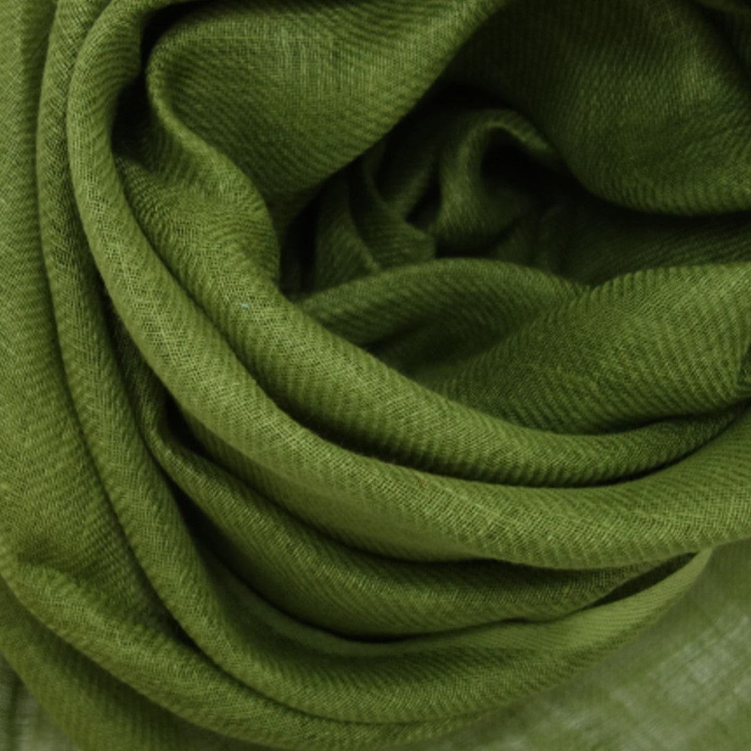 Esarfa-Sal tesuta manual din 100% IN (Linen 100%) - Leek Green ->LIN5 - esarfa din Linen (in)