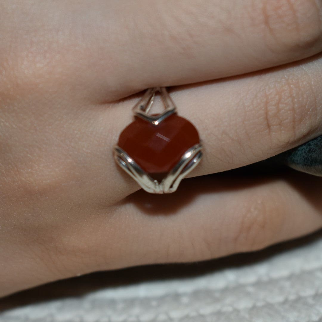 Inel din Argint 925 cu Piatra Semipretioasa Naturala de Carneol (Carnelian)->Cod: PureSilver43 (Marime: 6) - inel argint