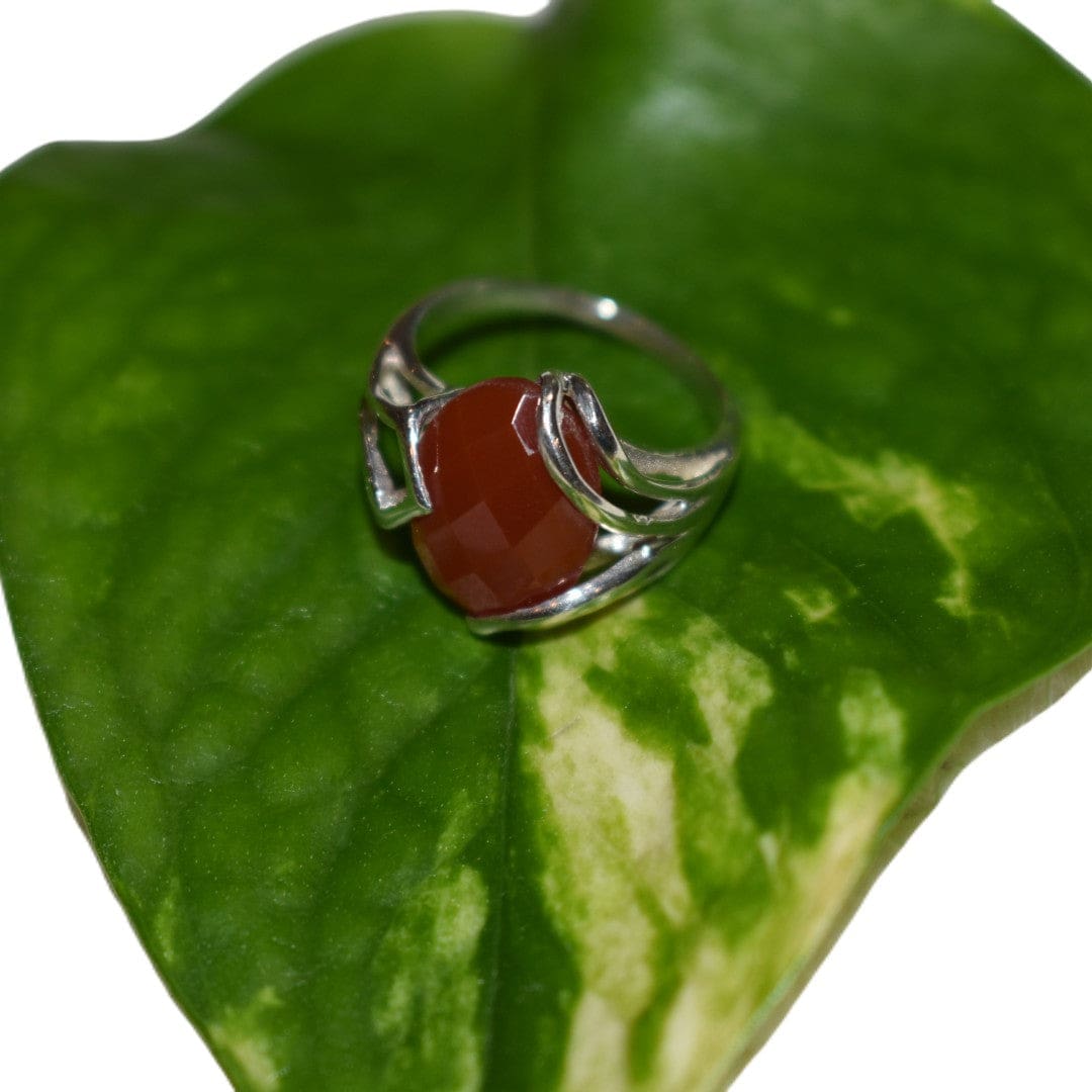 Inel din Argint 925 cu Piatra Semipretioasa Naturala de Carneol (Carnelian)->Cod: PureSilver43 (Marime: 6) - inel argint