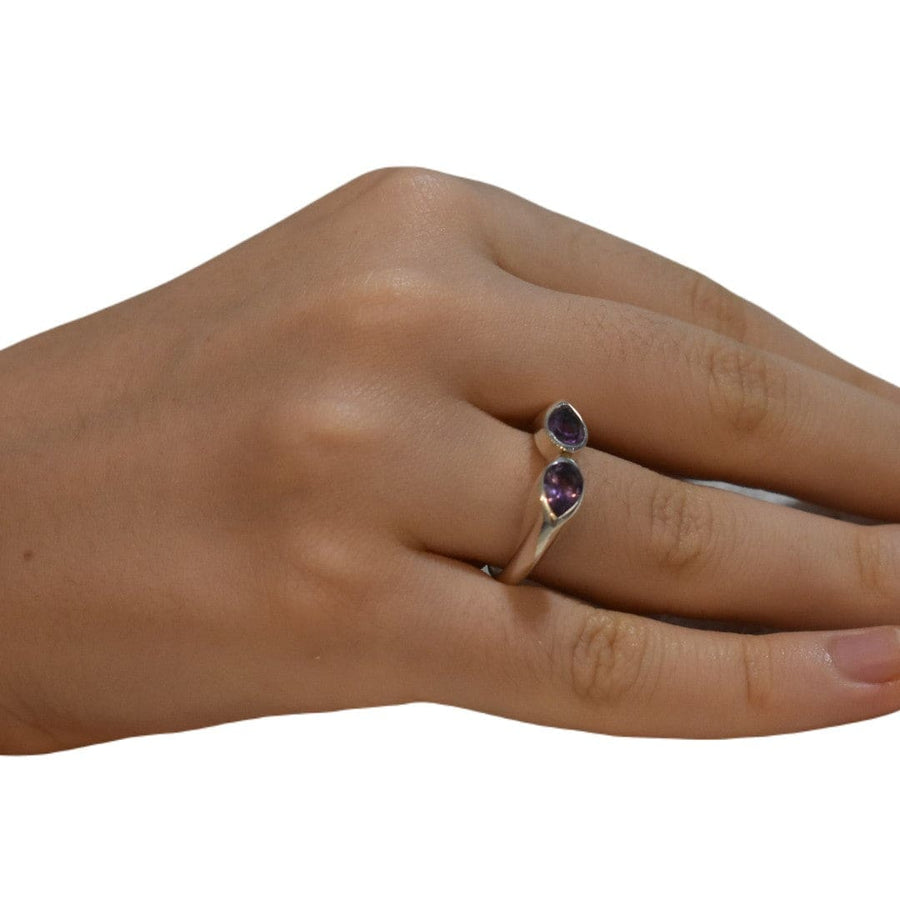 Inel din Argint cu Pietre Semipretioase Naturale de Amethyst - Code: PureSilver55 (Marime: 9) - inel argint