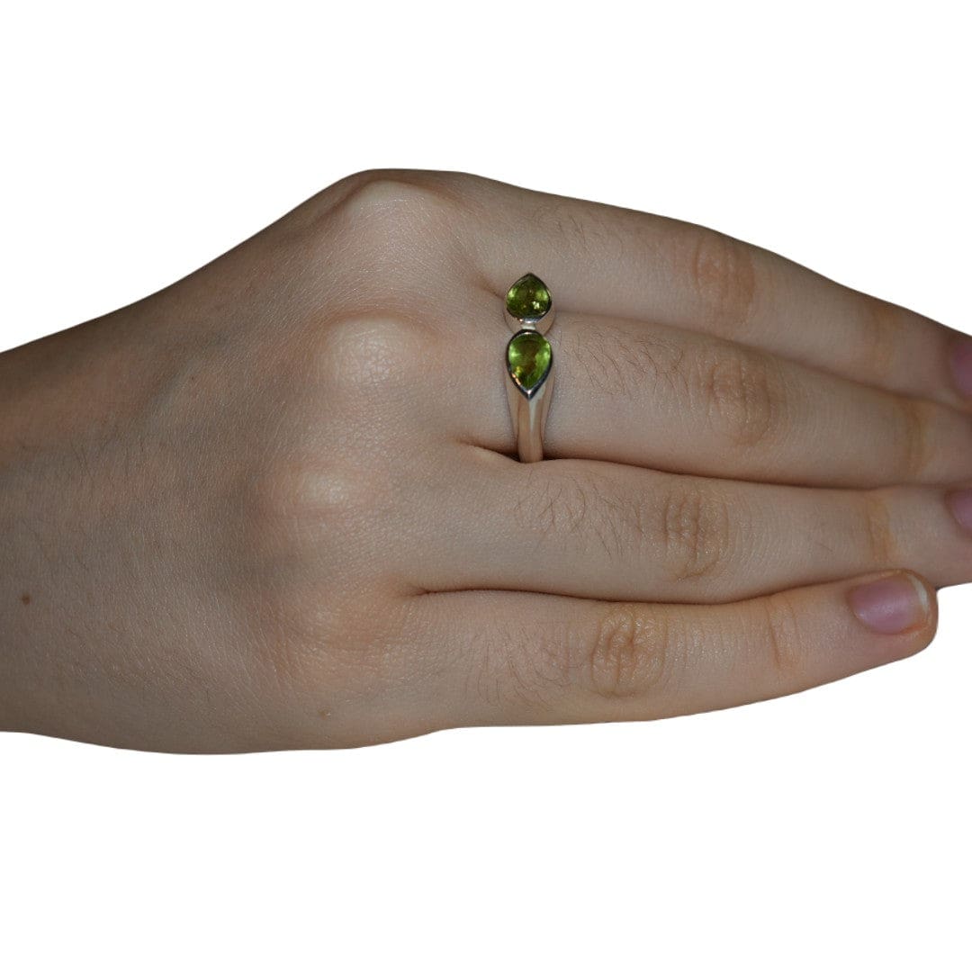 Inel din Argint cu Pietre Semipretioase Naturale de Peridot - Code: PureSilver22 (Marime: 8.5) - inel argint