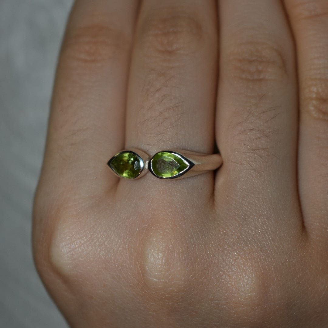 Inel din Argint cu Pietre Semipretioase Naturale de Peridot - Code: PureSilver22 (Marime: 8.5) - inel argint