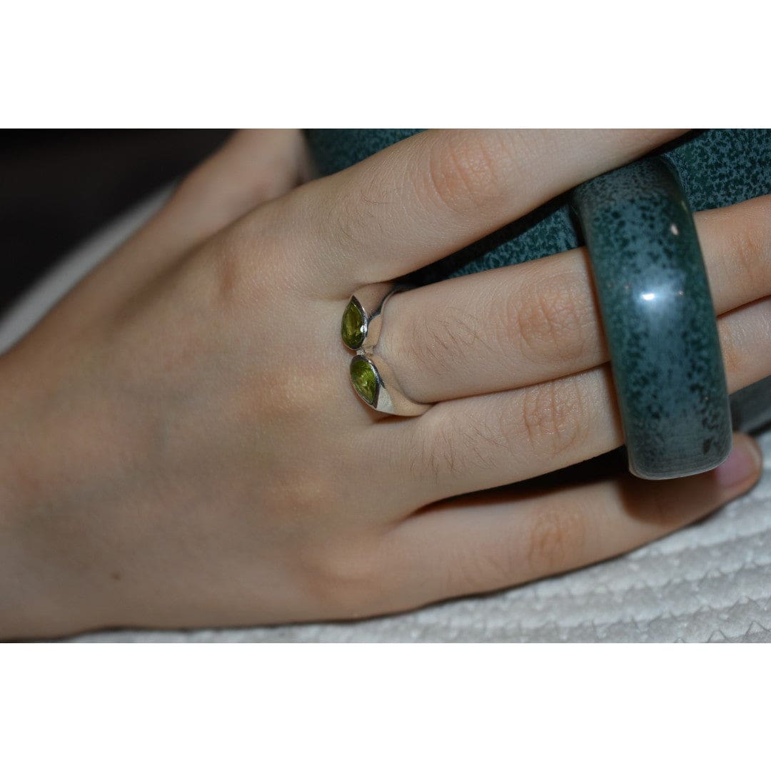 Inel din Argint cu Pietre Semipretioase Naturale de Peridot - Code: PureSilver22 (Marime: 8.5) - inel argint