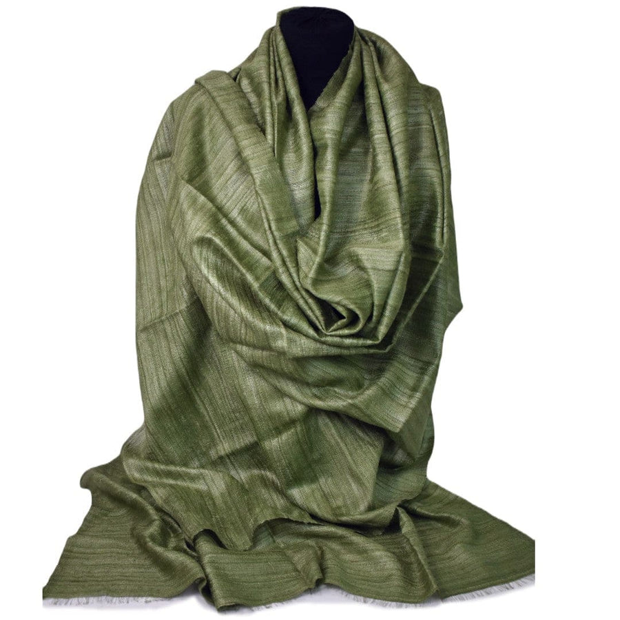 Sal tesut manual din 100% Matase Naturala Organica - Ghicha Tassar/Tussar Silk - Lime Green -> Cod:GhichaApril1 - sal matase naturala